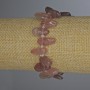 Strawberry Quartz Tumbled Bracelet, diameter 12-16x8-12mm+/- with Seed Beads, length 18cm+/- stretch