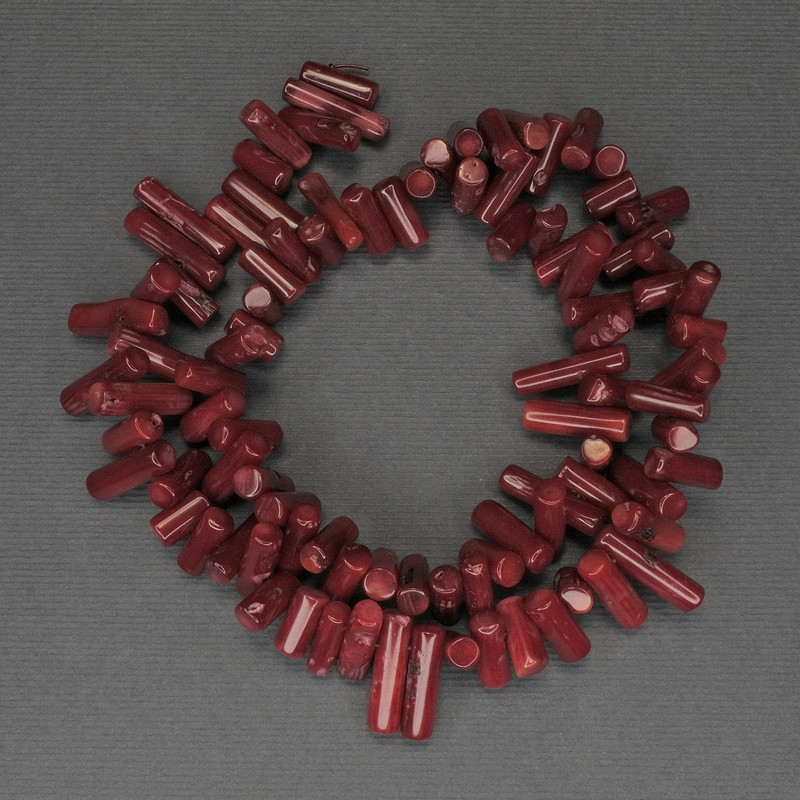 Coral Beads Column, diameter 9-15x4mm+-, length 40cm+- on a thread
