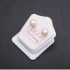 Stud Earrings River Pearls Silver Clasp, diameter 7-8mm, peach colour