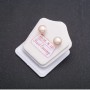 Stud Earrings River Pearls Silver Clasp, diameter 7-8mm, peach colour