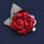 Fabric Flower Brooch "Red Rose", diameter 6cm