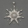 Star Pendant White Rhinestones Silver-Tone Metal, diameter 33mm+/-, length 40mm+