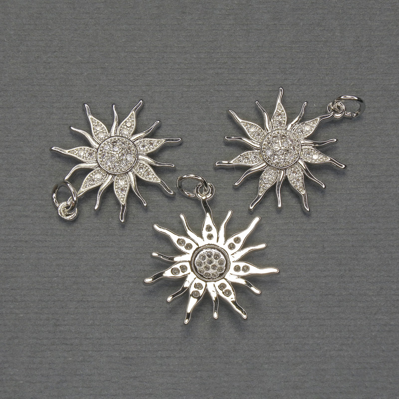 Star Pendant white rhinestones silver-tone metal, diameter 20mm+-, length 25mm+