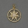 Pendant Star White Rhinestones Gold-Tone Metal, diameter 20mm+-, length 27mm+
