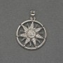 Pendant Star White Rhinestones Silver-Tone Metal, diameter 20mm+-, length 27mm+
