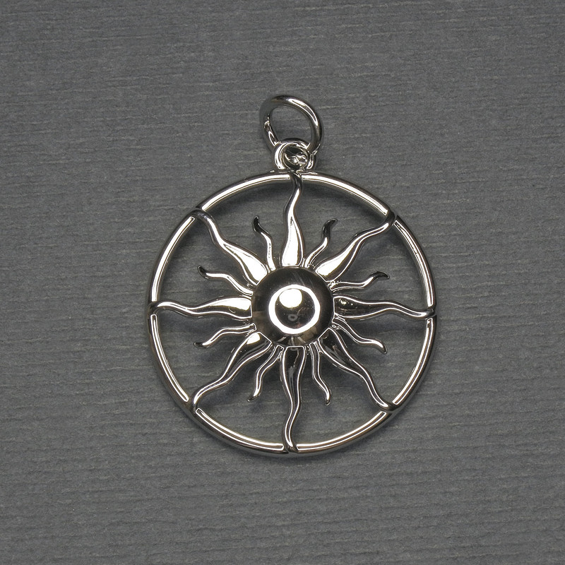 Pendant Star Silver-Tone Metal, diameter 24mm+-, length 30mm+