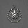 Pendant Star Silver-Tone Metal, diameter 24mm+-, length 30mm+