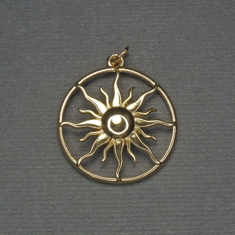 Pendant Star Gold-Tone Metal, diameter 24mm+-, length 30mm+