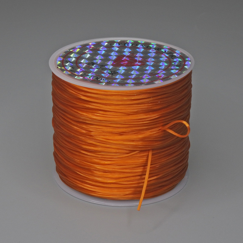 Craft Elastic Cord Spool, Orange, Length 30m+