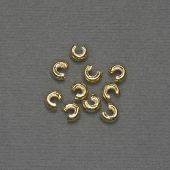 Crimp Bead, 6mm Diameter +/- Gold-tone Metal, Pack of 10 Pairs