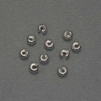 Crimp Bead, 4.5mm Diameter +/- Silver-tone Metal, Pack of 10 Pairs