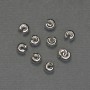 Crimp Beads, Diameter 6mm+/-, Silver-Tone Metal, Pack of 10 Pairs