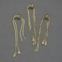 Slider Bracelet Base, 22cm+/- Length, White Rhinestones, Gold-tone Metal