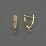 Earring Hooks White Rhinestones Gold-Tone Metal 19x3.5mm+ - Pair