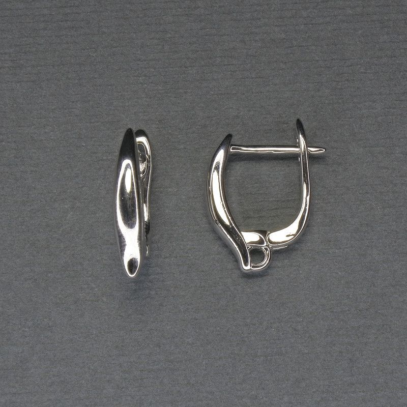 Earring Hooks Silver-Tone Metal 16x3mm+ - Pair