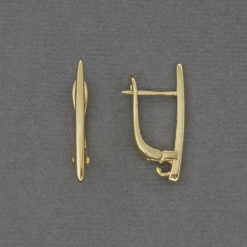 Earring Hooks Gold-Tone Metal 22x2mm+ - Pair