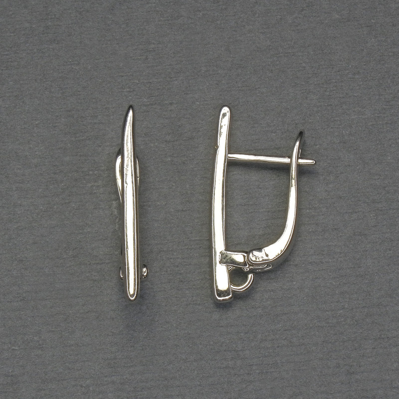 Earring Hooks Silver-Tone Metal 22x2mm+ - Pair