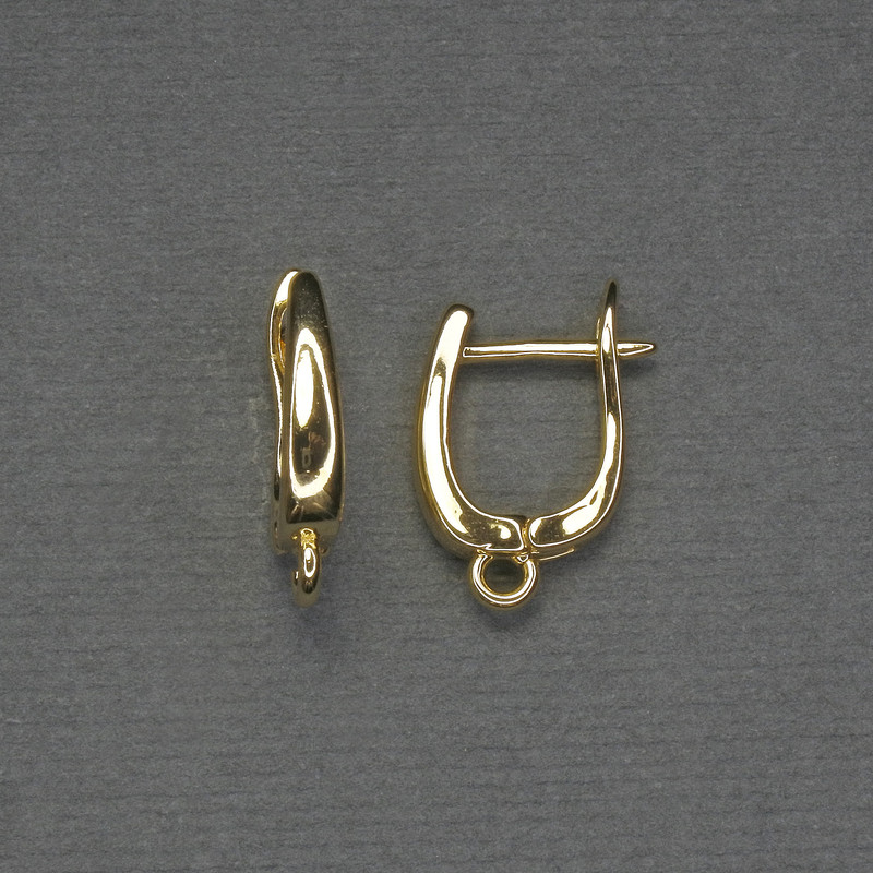 Earring Hooks Gold-Tone Metal 16x3mm+ - Pair