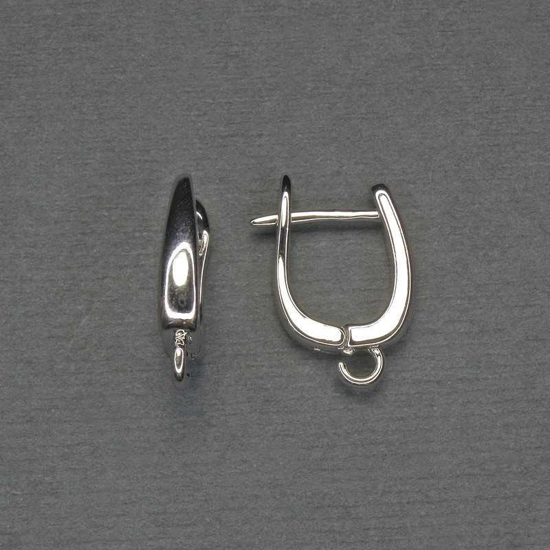 Earring Hooks Silver-Tone Metal 16x3mm+ - Pair
