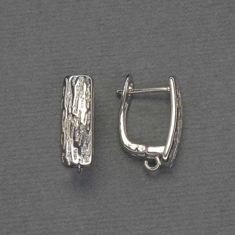 Earring Hooks Silver-Tone Metal 18x6mm+ - Pair