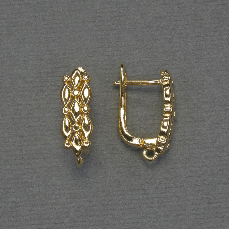 Earring Hooks Gold-Tone Metal 18x6mm+ - Pair
