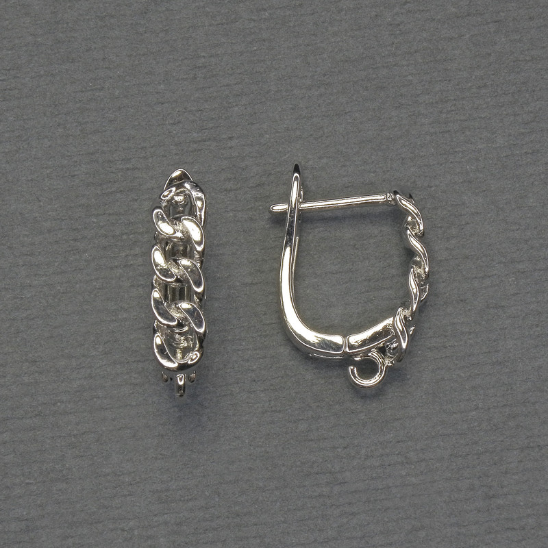 Earring Hooks Silver-Tone Metal 18x4mm+ - Pair
