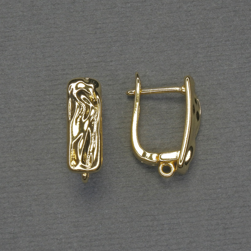 Earring Hooks Gold-Tone Metal 17x6mm+ - Pair
