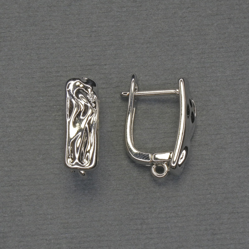 Earring Hooks Silver-Tone Metal 17x6mm+ - Pair