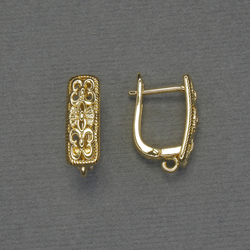 Earring Hooks Gold-Tone Metal 17x6mm+ - Pair