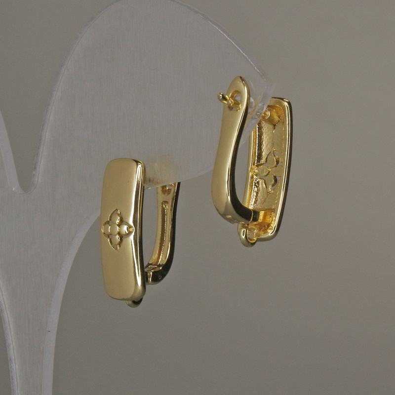 Earring Hooks Gold-Tone Metal 17x6mm+ - Pair