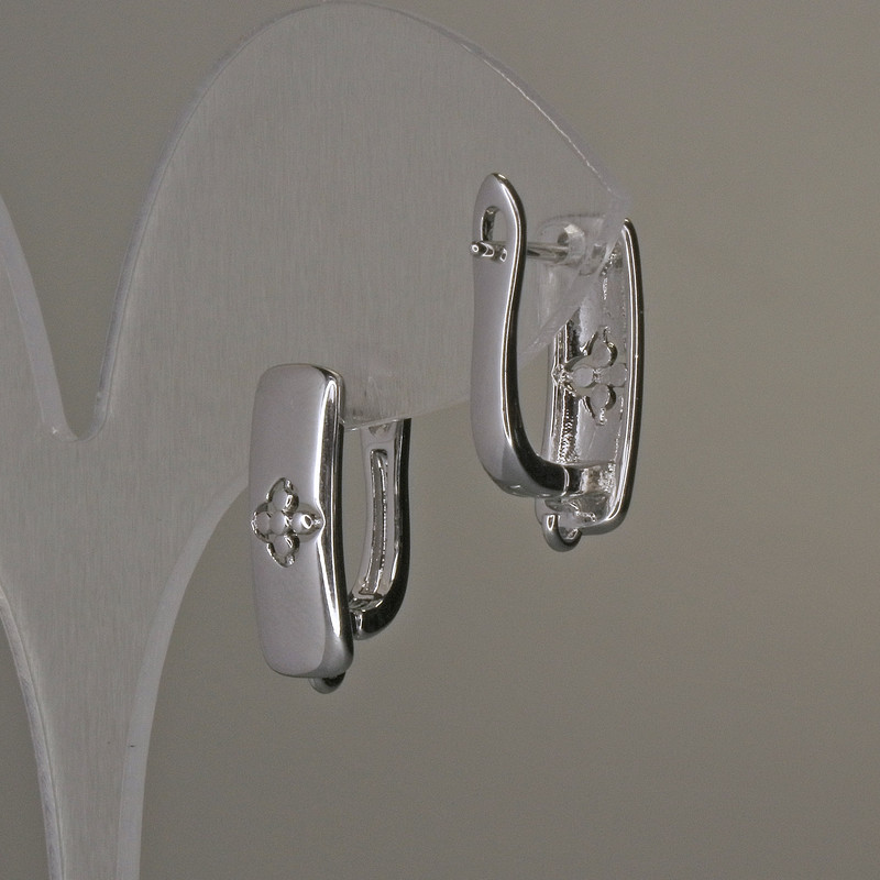 Earring Hooks Silver-Tone Metal 17x6mm+ - Pair