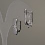 Earring Hooks Silver-Tone Metal 17x6mm+ - Pair