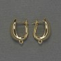 Ear Wires for Earrings, Gold-tone Metal 18x10mm+ - Pair