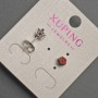 Xuping Stud Earrings with Red Crystal, Diameter 5mm +/- Rhodium