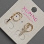 Xuping Cross Earrings with White Rhinestones, Diameter 7x12mm+-, Length 23mm+- 18K Gold Plating