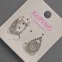 Xuping Earrings, diameter 11mm+-, length 18mm+- Rhodium