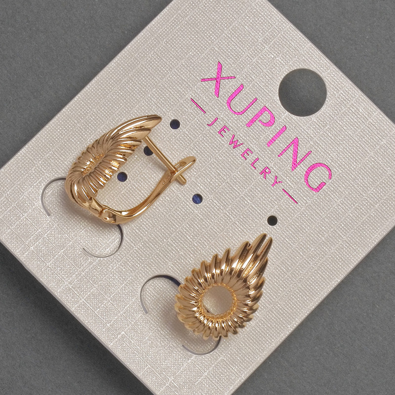 Xuping Earrings, diameter 11mm+-, length 18mm+- 18K Gold Plated