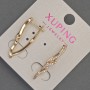 Xuping Earrings with White Rhinestones, Diameter 4mm+-, Length 27mm+- 18K Gold Plating