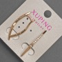 Xuping Earrings with White Rhinestones, Diameter 2-3mm+-, Length 32mm+- 18K Gold Plating
