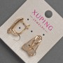 Xuping Earrings with White Rhinestones, Diameter 8-12mm+-, Length 18mm+- 18K Gold Plating