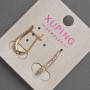 Xuping Earrings with White Rhinestones, Diameter 2mm+-, Length 20mm+- 18K Gold Plated