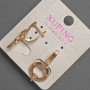 Xuping Earrings with White Rhinestones, Diameter 14mm+-, Length 28mm+- 18K Gold Plated