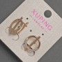 Xuping Earrings with White Rhinestones, Diameter 14mm+/-, Length 18mm+/- 18K Gold Plating
