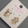 Xuping Earrings with White Rhinestones, Diameter 10mm+/-, Length 16mm+/- 18K Gold Plating