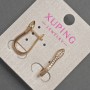 Xuping Earrings with White Rhinestones, Diameter 5mm+/-, Length 22mm+/- 18K Gold Plating