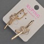 Xuping Earrings with White Rhinestones, diameter 12mm+-, length 40mm+- 18K Gold Plated