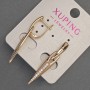Xuping Earrings with White Rhinestones, diameter 6mm+-, length 38mm+- 18K Gold Plated
