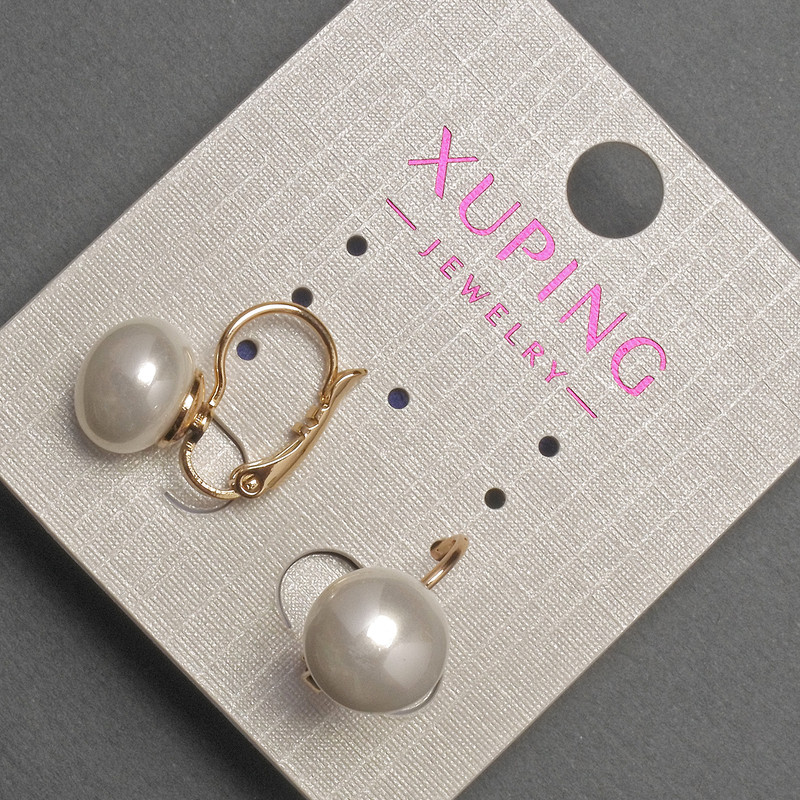 Xuping Earrings with Majorica Pearl, Diameter 10mm+-, Length 16mm+- 18K Gold Plated