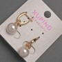 Xuping Earrings with White Rhinestones and Majorca Pearl, Diameter 10mm+/-, Length 26mm+/- 18K Gold Plating