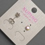 Xuping Stud Earrings with Rainbow Crystal, Diameter 5mm +/- Rhodium